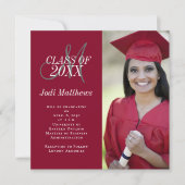 Faire-part de diplôme Monogramme Photo Grad Party (Devant)