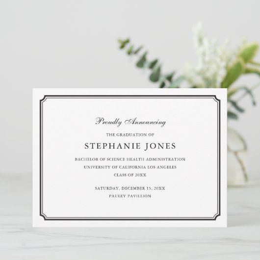 Faire-part de diplôme officiel (Debout devant)