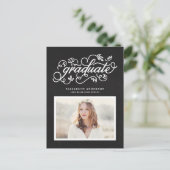 Faire-part de Diplôme Photo Calligraphie Rustique  (Debout devant)