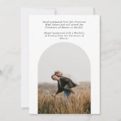 Faire-part de diplôme photo double (Dos)