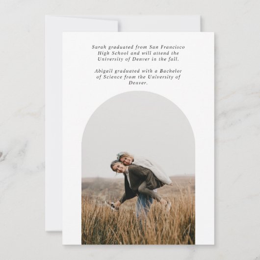 Faire-part de diplôme photo double (Dos)
