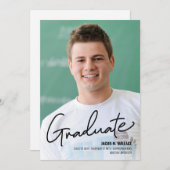 Faire-part de diplôme Photo Homme Diplômé (Devant / Derrière)