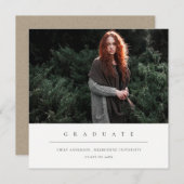 FAIRE-PART DE DIPLÔME PHOTO MINIMAL PROPRE CHIC (Devant / Derrière)