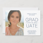 Faire-part de diplôme photo minimaliste simple (Devant)