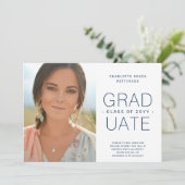 Faire-part de diplôme photo minimaliste simple (Debout devant)