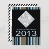 faire-part de diplôme rayé 2013 (Devant / Derrière)