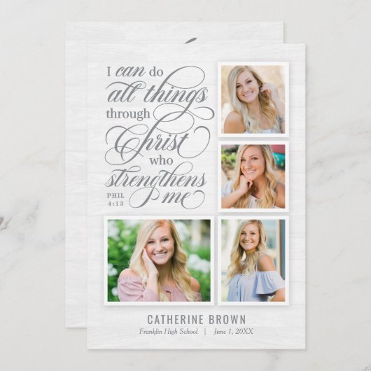 Faire-part de diplôme renforcée Invitation (Devant / Derrière)