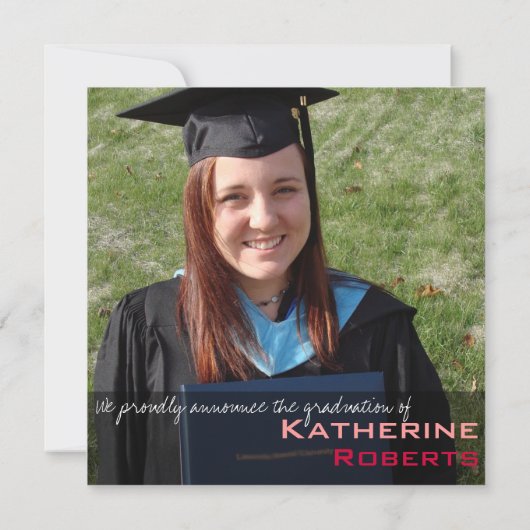 Faire-part de diplômes d'Carré classique (Dos)