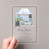 Faire-part de douche Bébé Fleur Bleue (In situ (ordinateur de poche))