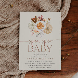 Faire-part de douche "Citrouille Spice Spice Baby"