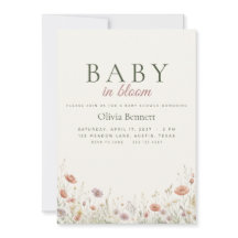 Faire-part de douche de bébé Baby in Bloom Wildflo