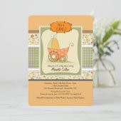 Faire-part de douche de bébé pour chariot de bébé (Debout devant)