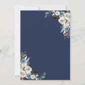 Faire-part de douche de couple Navy Rose Gold Flor (Dos)