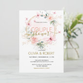 Faire-part de douche de couple Papillons et fleurs (Debout devant)
