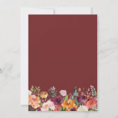 Faire-part de douche de mariage Burgundy Blush (Dos)