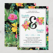 Faire-part de douche de mariage floral, Tropical (Devant / Derrière)