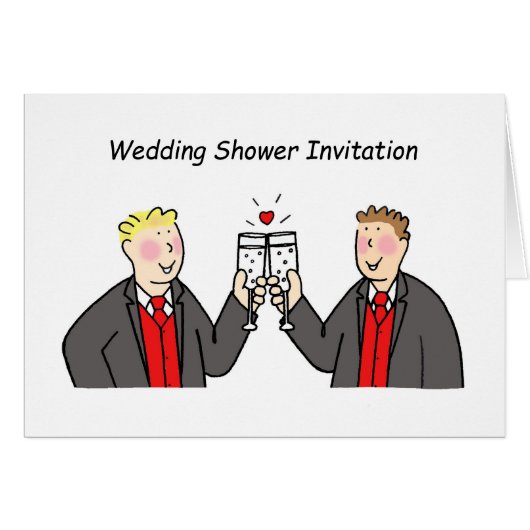 Faire-part de douche de mariage pour deux mariés. (Devant horizontal)