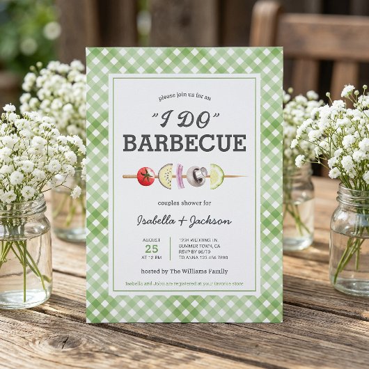 Faire-part de douche de mariage rustique barbecue