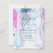 Faire-part de douche de mariée à l'aquarelle print (Devant)