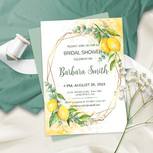 Faire-part de douche de mariée aquarelle au citron