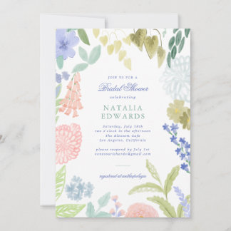 Faire-part de douche de mariée au jardin pastel pe