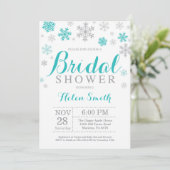 Faire-part de douche de mariée hivernale Flocon de (Debout devant)