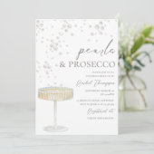 Faire-part de douche de mariée Perles et Prosecco (Debout devant)