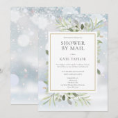 Faire-part de douche de mariée sous thème feuillag (Devant / Derrière)
