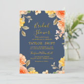 Faire-part de douche de mariée sur mesure Fleurs d (Debout devant)