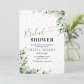 Faire-part de douche de mariée verdure, élégant Eu (Debout devant)