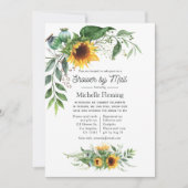 Faire-part de douche de tournesol bohème rustique (Devant)