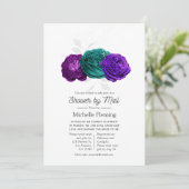 Faire-part de douche florale violette rustique et (Debout devant)