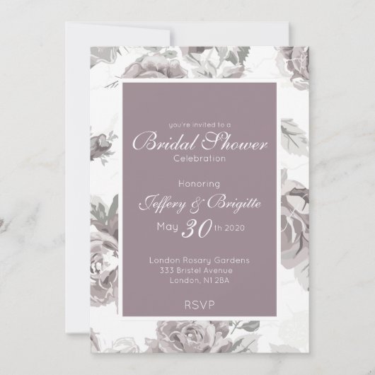 Faire-part de douche nuptiale rose rose (Devant)