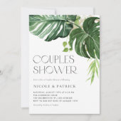 Faire-part de douche tropicale pour couples avec f (Devant)