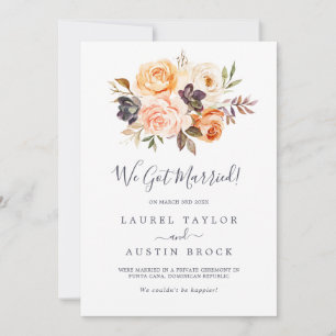 Faire-part de Elopement Rustique Earth Florals