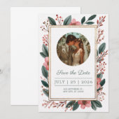 Faire-part de faire-part de mariage à encadré flor (Devant / Derrière)