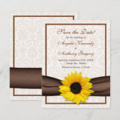 Faire-part de faire-part de mariage avec motif flo (Devant / Derrière)