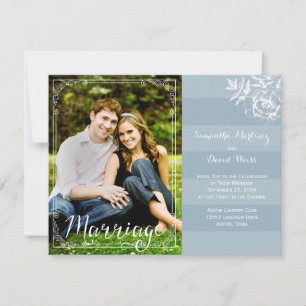 Faire-part de Faire-part de mariage Floral Bleu