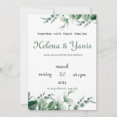 faire-part de faire-part de mariage vert moderne (Devant)