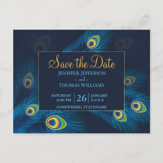 Faire-part de faire-part Paon mignon (Devant)