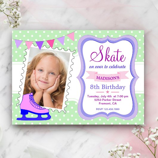Faire-part de fête d'anniversaire pour filles pati