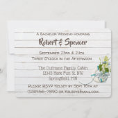 Faire-part de fête de bachelor "Lui et Lui" "Eau" (Dos)