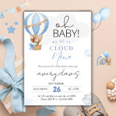 Faire-part de Fête de Bébé Garçon Moderne Bleu On 