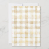 Faire-Part de Fête de Bébé Gingham Beige 'Bun in t (Dos)