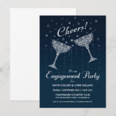 Faire-part de fête de fiançailles au Champagne (Devant / Derrière)