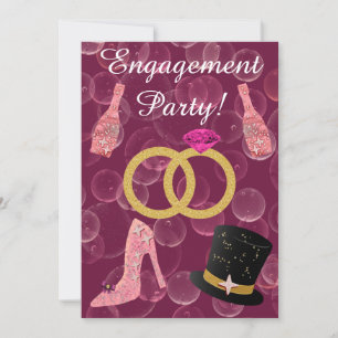 Faire-part de fête de fiançailles au Champagne Ros