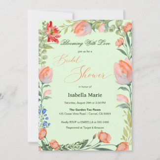 Faire-part de Fête de Fiançailles Floral de Jardin