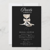 Faire-part de Fête de Fiançailles Perles & Prosecc (Devant)
