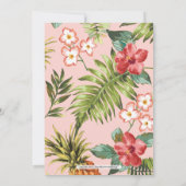 Faire-part de Fête de Fiançailles Tropicale Rose e (Dos)