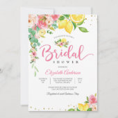 Faire-part de Fête de Mariage Floral au Citron (Devant)